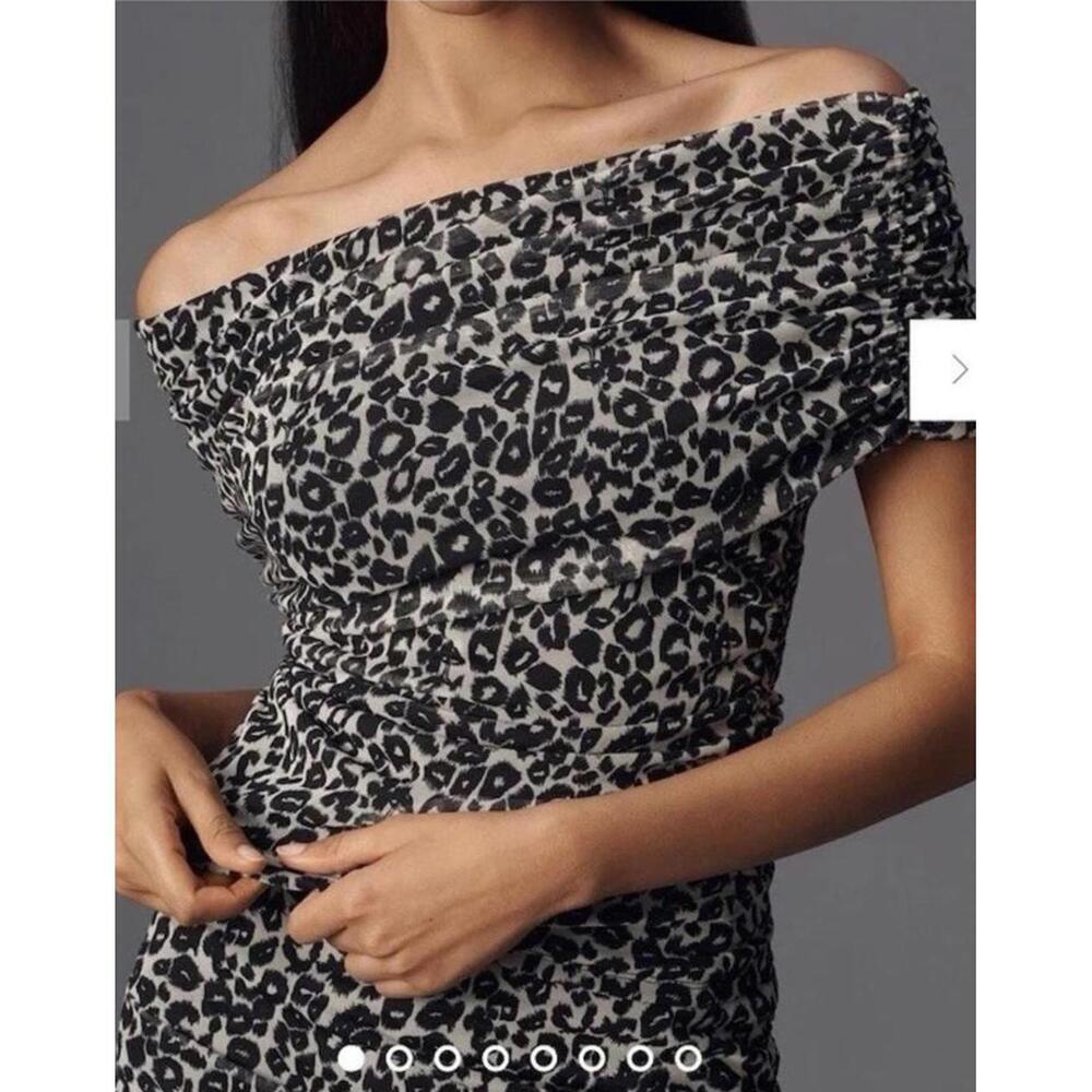 NWT Maeve Leopard Print Off-Shoulder top XL